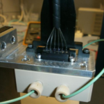 optical fibre probe connected to a biochip