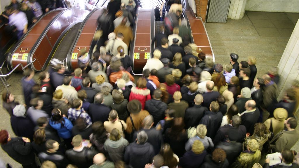 foule escalator