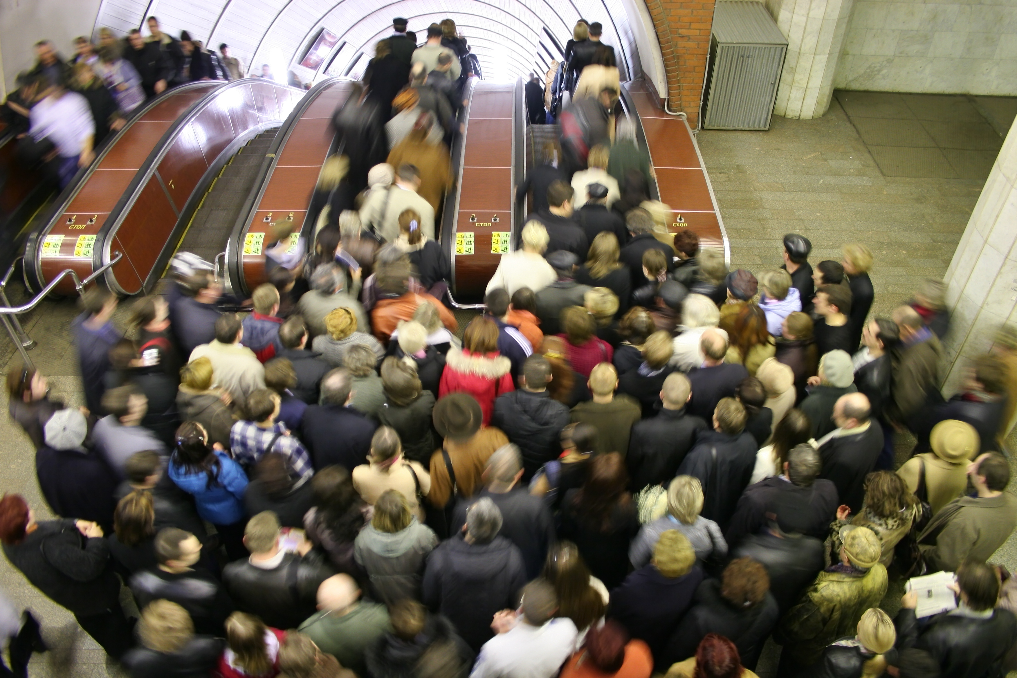 foule escalator